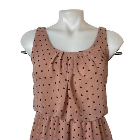 Sweet Storm Mauve Pink Black Polka Dot Blouson Dress Size S - Picture 3 of 12